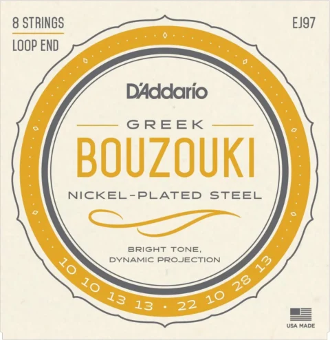 D'Addario EJ97 Greek Bouzouki Strings Nickel Plated Steel Wound 8 String Set J97