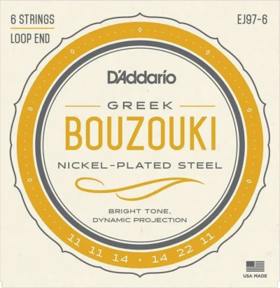 D'Addario J97-6 Greek Bouzouki Strings Nickel Plated Steel Wound 6 String