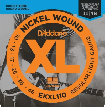 D'Addario EKXL110 Nickel Wound Electric Guitar Strings, Regular Light, Reinforced, 10-46