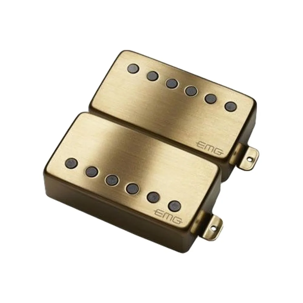 EMG 57/66 Active Humbucker Alnico V Guitar Pickup Set Brushed Gold