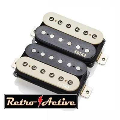 EMG Retro Active Hot 70 Electric Guitar Pickup Set Zebra  - Retroactive