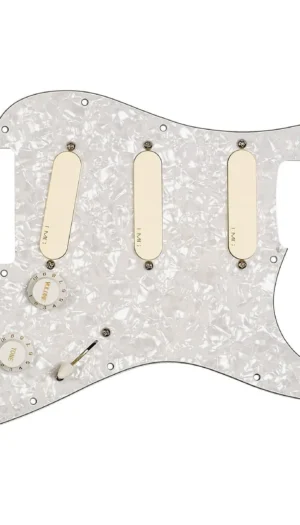 EMG DG20 David Gilmour Pre-Wired Pickguard White Pearl - IVORY pickups