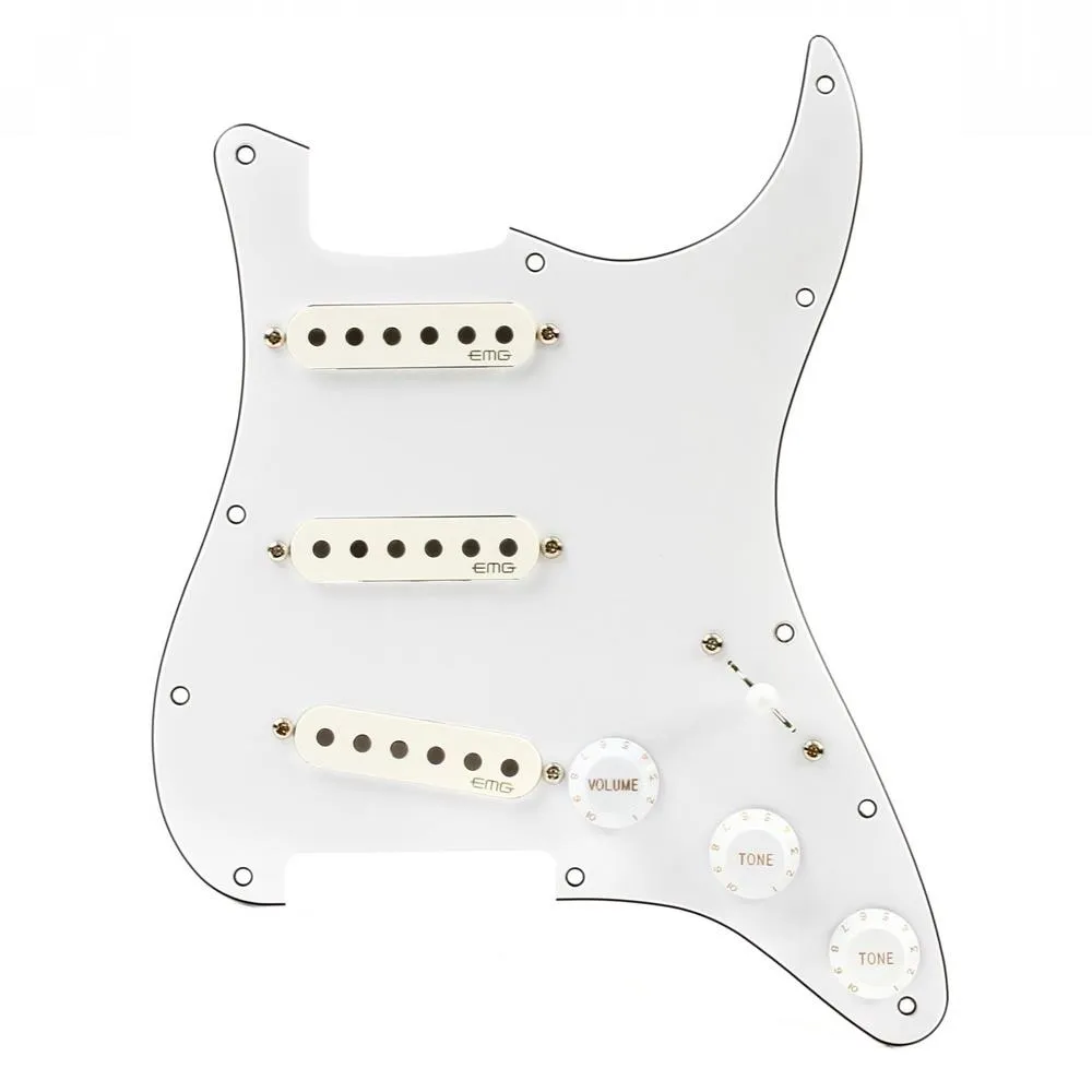 EMG RA-2 Pro Retro Active Strat Style Pre-wired Pickguard S/S/S - White