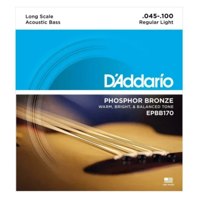 D'Addario EPBB170 Phosphor Bronze 4-String Acoustic Bass Strings - .045-.100