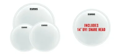 Evans UV1 Coated Rock Pack (10", 12", 16") with 14" UV1 Coated Snare Batter
