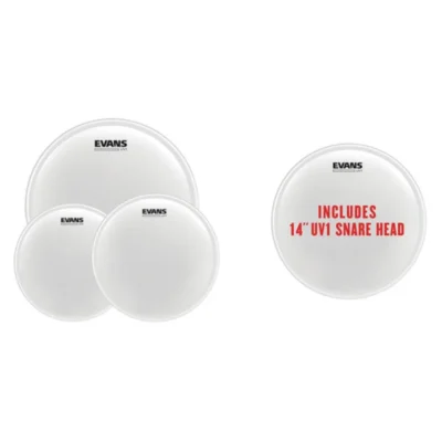 Evans UV1 Coated Standard Pack (12", 13", 16") with 14" UV1 Coated Snare Batter