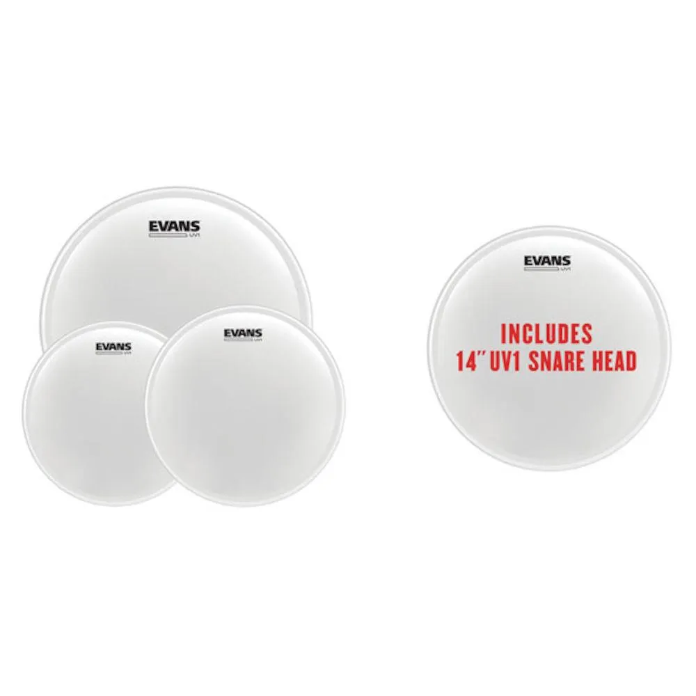 Evans UV1 Coated Standard Pack (12", 13", 16") with 14" UV1 Coated Snare Batter