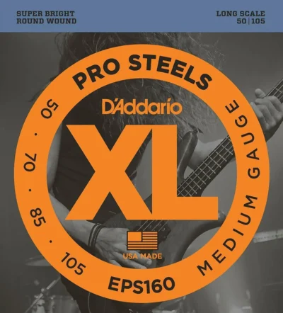 D'Addario EPS160 ProSteels Medium  Long Scale Bass Strings 50 - 105