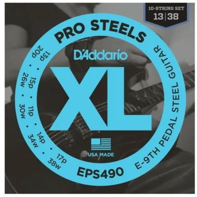 D'Addario EPS490 E-9th Pedal Steel Guitar  Strings Pro-Steels  13 - 38