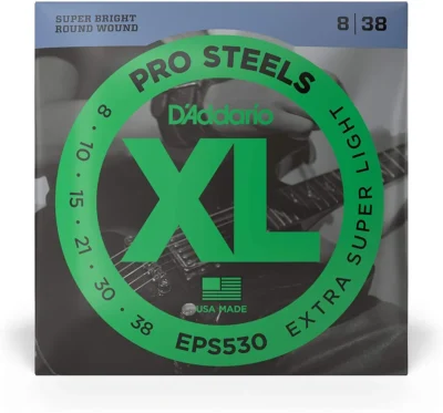 D'Addario EPS530 8 - 38 XL Pro Steels Electric Guitar Strings Extra Super Light