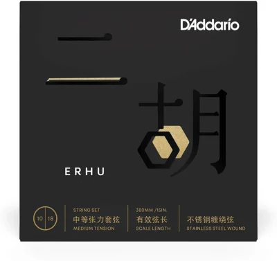 D'Addario ERHU01 Erhu Strings, Set Medium Tension, 10-18 Stainless Flatwound