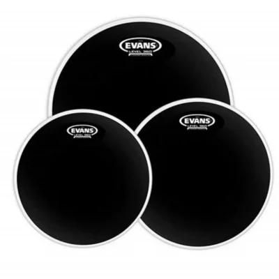 Evans Black Chrome Drum Head  Tompack  Rock - 10/12/16 inch. ETP-CHR-R