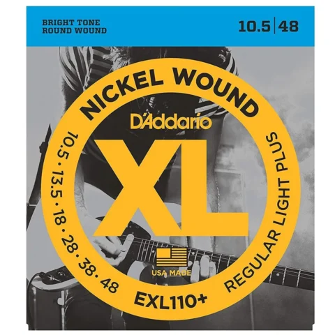 D'Addario 1 Set EXL110+ Set Regular Light Plus Electric Guiar Strings 10.5 - 48
