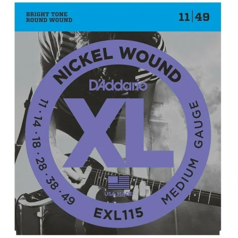 D'Addario EXL115 Medium Gauge Electric Guitar Strings   11 - 49