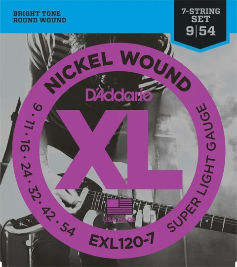 D'Addario EXL120-7 Super Lite 7-String Electric Guitar Strings 9 - 54