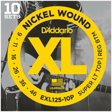 D'Addario EXL125-10P 10 Sets Nickel Wound Electric Guitar Strings 9 - 46