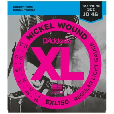 D'Addario EXL150 Nickel Wound Light 12-String Electric Guitar Strings 10 - 46