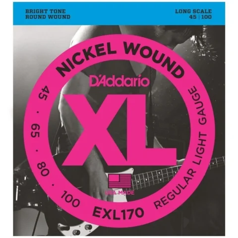 D'Addario EXL170 Nickel Wound Long Scale Light Bass Guitar Strings 45 - 100