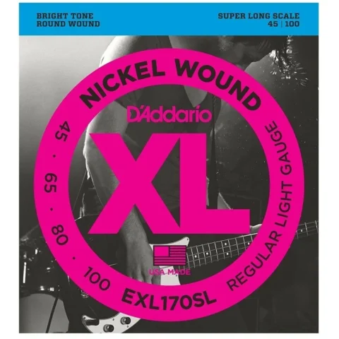 D'Addario EXL170SL Super Long Scale Light Electric Bass Guitar Strings 45 - 100