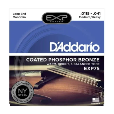 D'Addario EXP75 Coated Phosphor Bronze Medium Mandolin Strings .0115 - .041