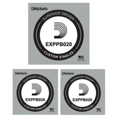 3 x D'Addario Phosphor Bronze Wound Acoustic string .020 gauge, Single String