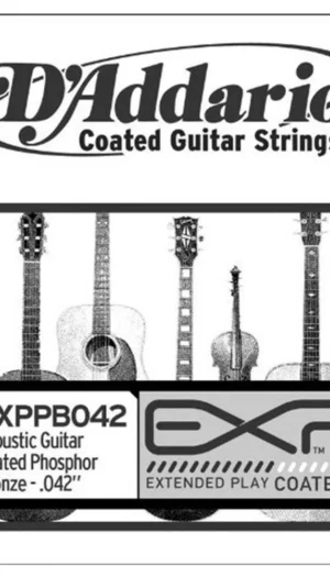 D'Addario EXPPB042 EXP Coated Phosphor Bronze Acoustic Guitar Single String .042