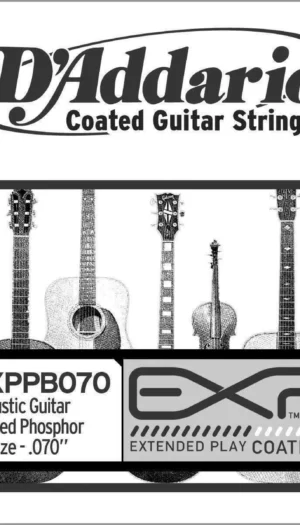 D'Addario EXPPB070 EXP Coated Phosphor Bronze Acoustic Guitar Single String .070