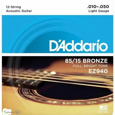 D'Addario EZ940 Great American Bronze 12-String Gauge 10 - 50 Acoustic Guitar