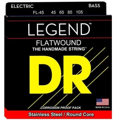 DR Strings Flatwound Legend Bass Guitar Strings Medium 45 - 105 - Hi-Beams