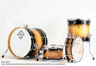 Dixon Fuse Maple 418 Series 4-Pce Drum Kit with Hardware Nat Black Fade