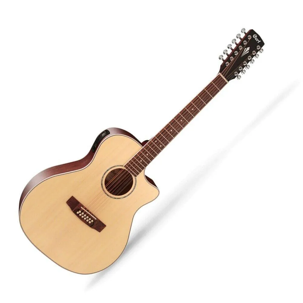 Cort GA-MEDX 12 string Grand Regal Acoustic / Electric Guitar Open Pore Cutaway