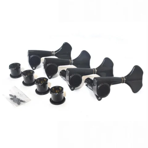 Gotoh GB707 Series Electric Bass Guitar Tuning Machines in Black Chrome Finish (4-inline)