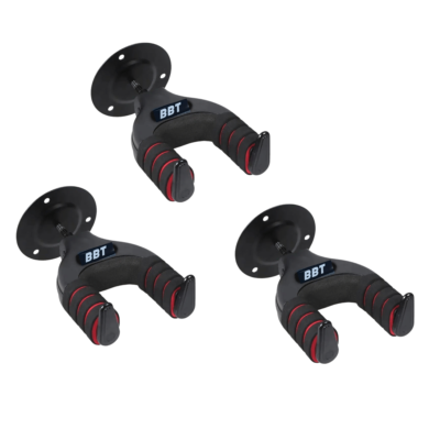 BBT Automatic Gravity Locking Guitar Hanger - Metal Base Plate - 3 Pack