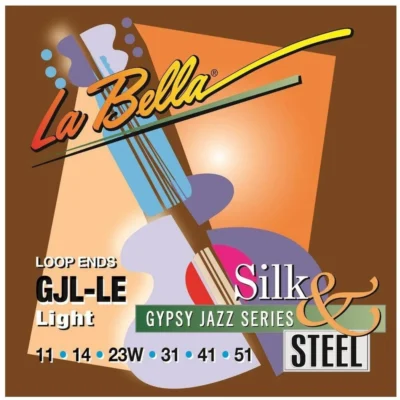 La Bella GJL-LE Gypsy Jazz Silk and Steel Guitar Strings Loop Ends Light 11 - 51
