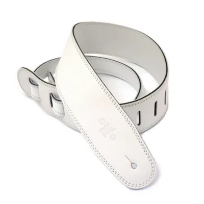DSL Premium Leather Guitar Strap Limited Edition 2.5" Triple Garment White