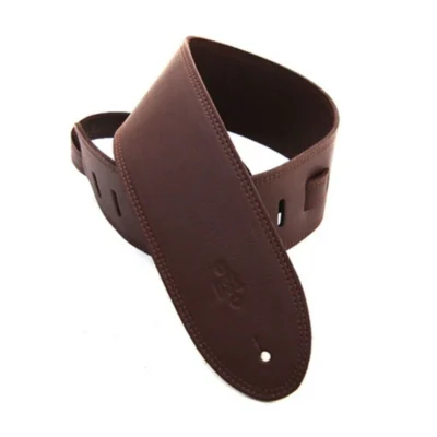 DSL Premium 3.5" Triple Ply Brown / Brown  Garment Leather Guitar Strap