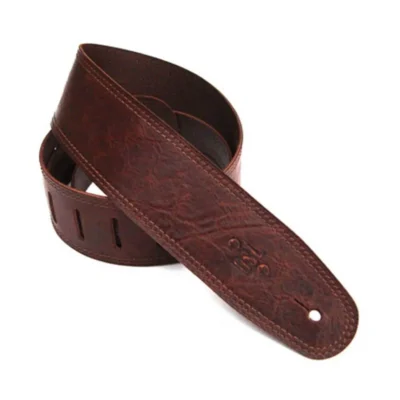 DSL Premium Leather Guitar Strap Distressed Brown 2.5 inches Hand Made Australia