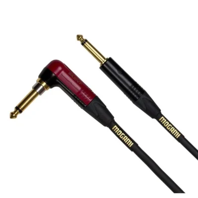 Mogami Gold Instrument Cable Silent Right Angled Plug to Straight Plug - 10 ft