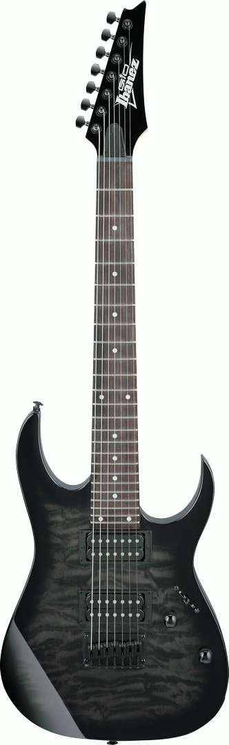Ibanez Gio GRG7221QA - Transparent Black Sunburst 7-String Electric Guitar
