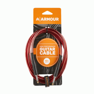 Armour GC10R 10 Foot Guitar Instrument Cable  - Transparent Red