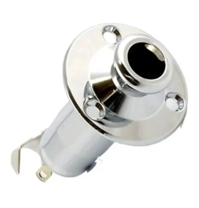 GT Takamine Style Stereo Endpin Jack Socket in Chrome Finish