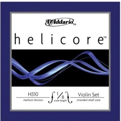 D'Addario Helicore Violin Strings Set, 1/8 Scale, Medium Tension