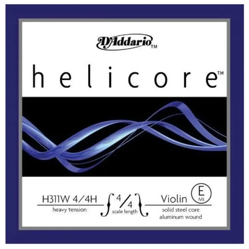 D'Addario Helicore Violin Single E String 4/4 Scale, Heavy Tension
