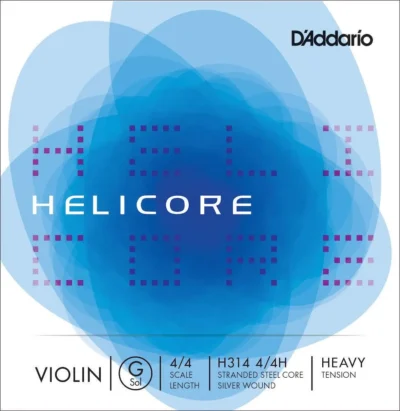D'Addario Helicore Violin Single G String, 4/4 Scale, Heavy Tension