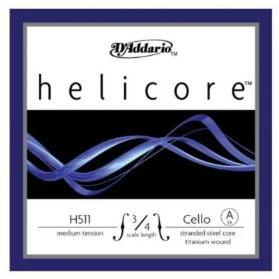 D'Addario Helicore Cello Single A String 3/4 Scale Medium Tension H511