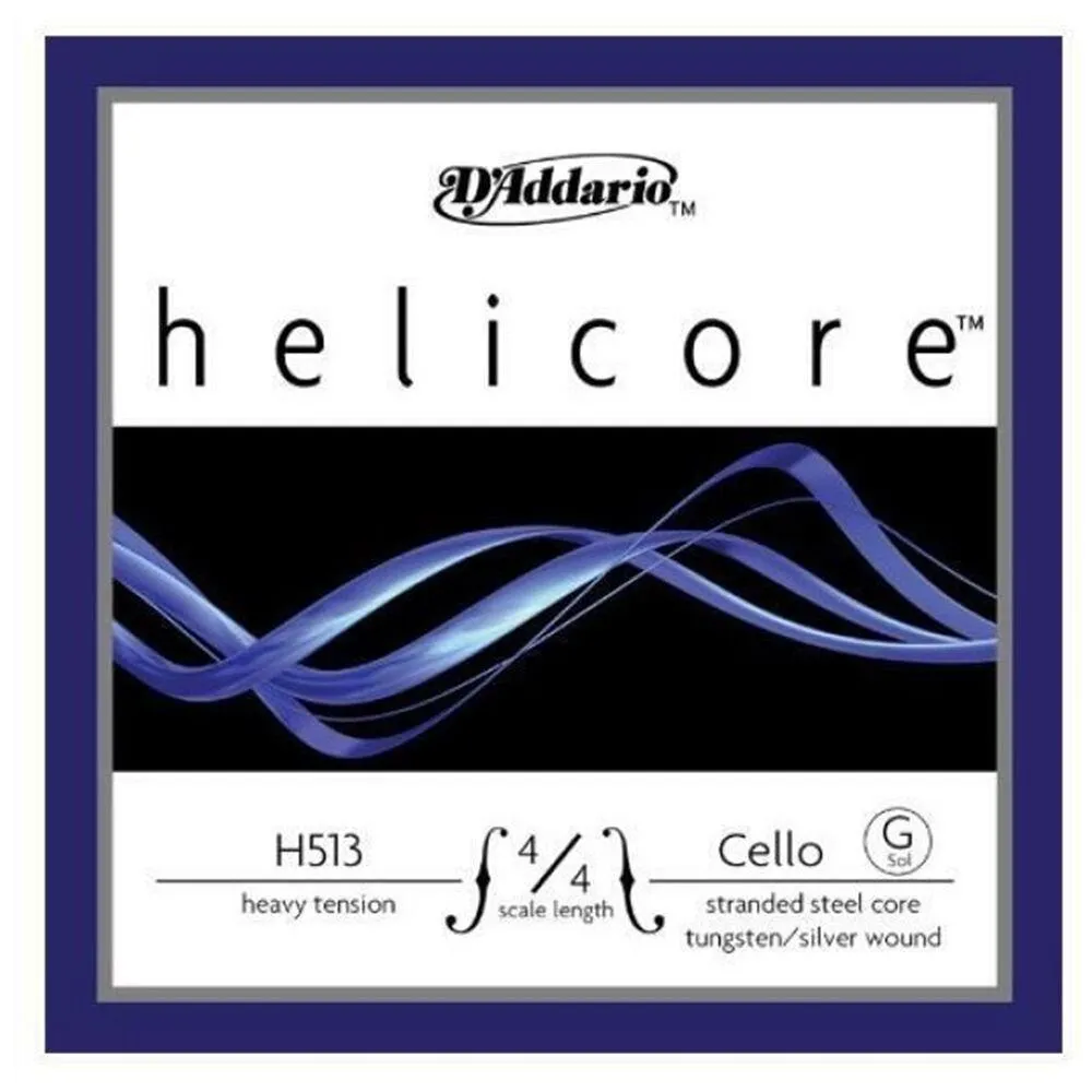 D'Addario Helicore Cello Single G String, 4/4 Scale, Heavy Tension H513-H
