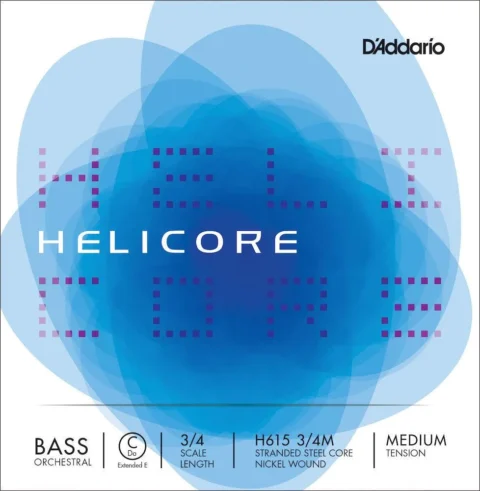 D'Addario Helicore Orchestral Bass Single C (Extended E) String, 3/4 Scale, Medium Tension