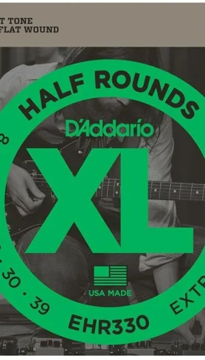 D'Addario HR330 Semi Flat Wound Jazz  Electric Guitar Strings 8 - 39