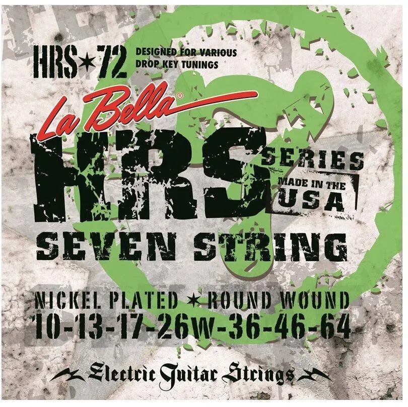 La Bella HRS-72 7-String Electric Guitar Strings Designed for drop Tune 10 - 64