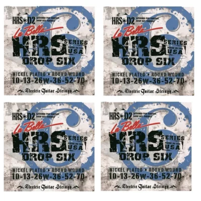 La Bella HRS-D2  drop 6 - Drop tune electric Guitar Strings 4 SETS  - 10 - 70